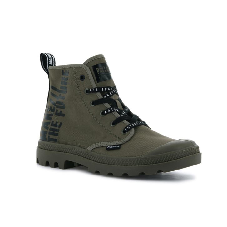 Dámské Boty Palladium Pampa Hi Future Olivy Zelené | CZ GNK-14D